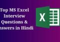 MS Excel Interview Questions and Answers in Hindi